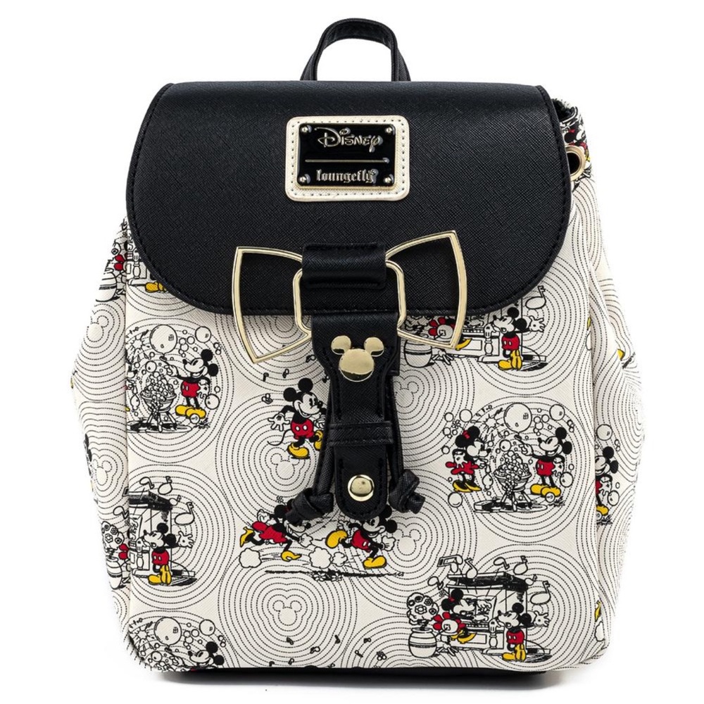 LOUNGEFLY DISNEY MICKEY & MINNIE MOUSE - BOW HARDWARE BACKPACK